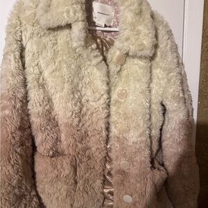 Anthropologie Cream Teddy Jacket